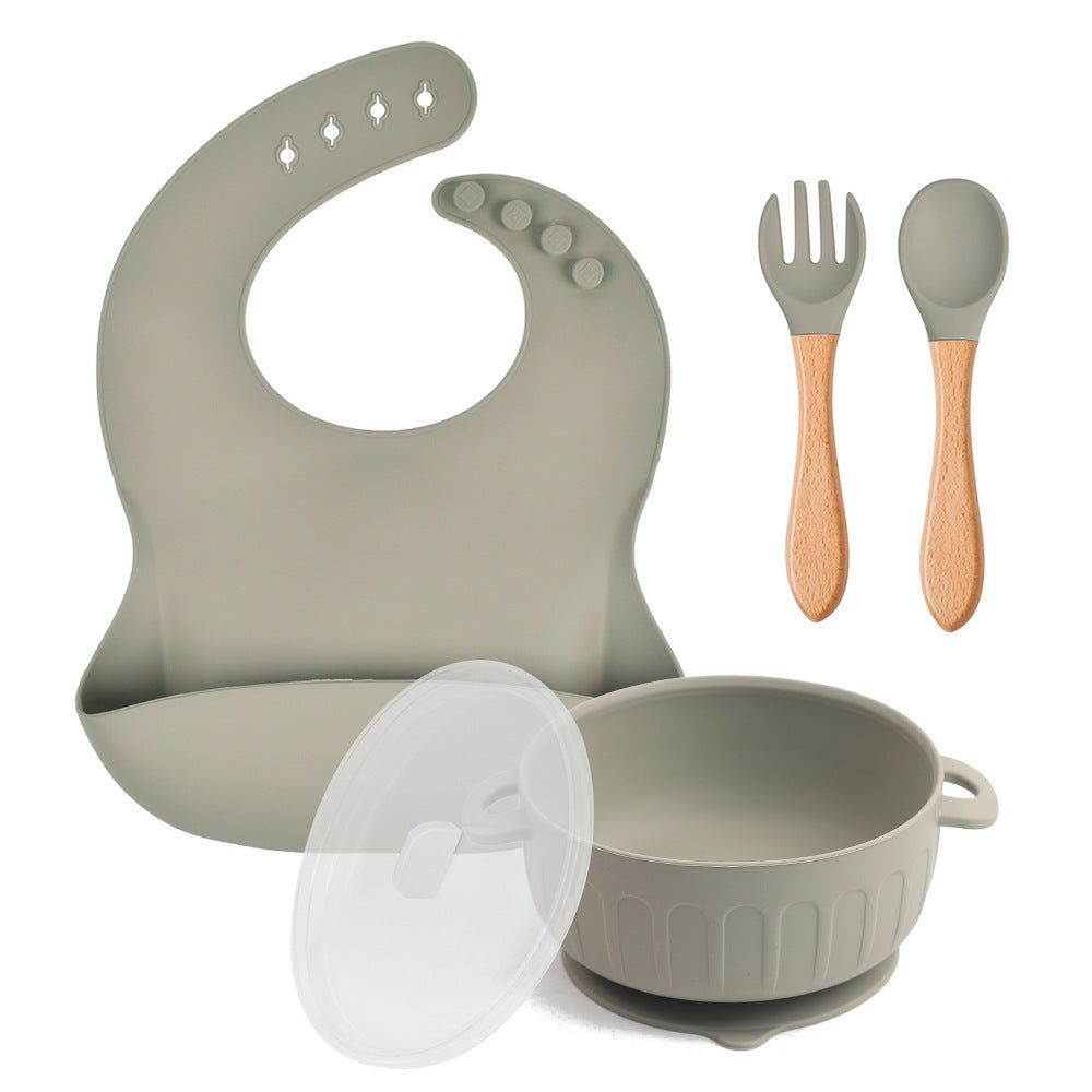 Children's Silicone Complementary Food Kit,Baby Food Feeding Starter Kit,Silicone Baby Feeding Kit,Toddler Self-Feeding Essentials,BPA-Free Baby Feeding Utensil Set