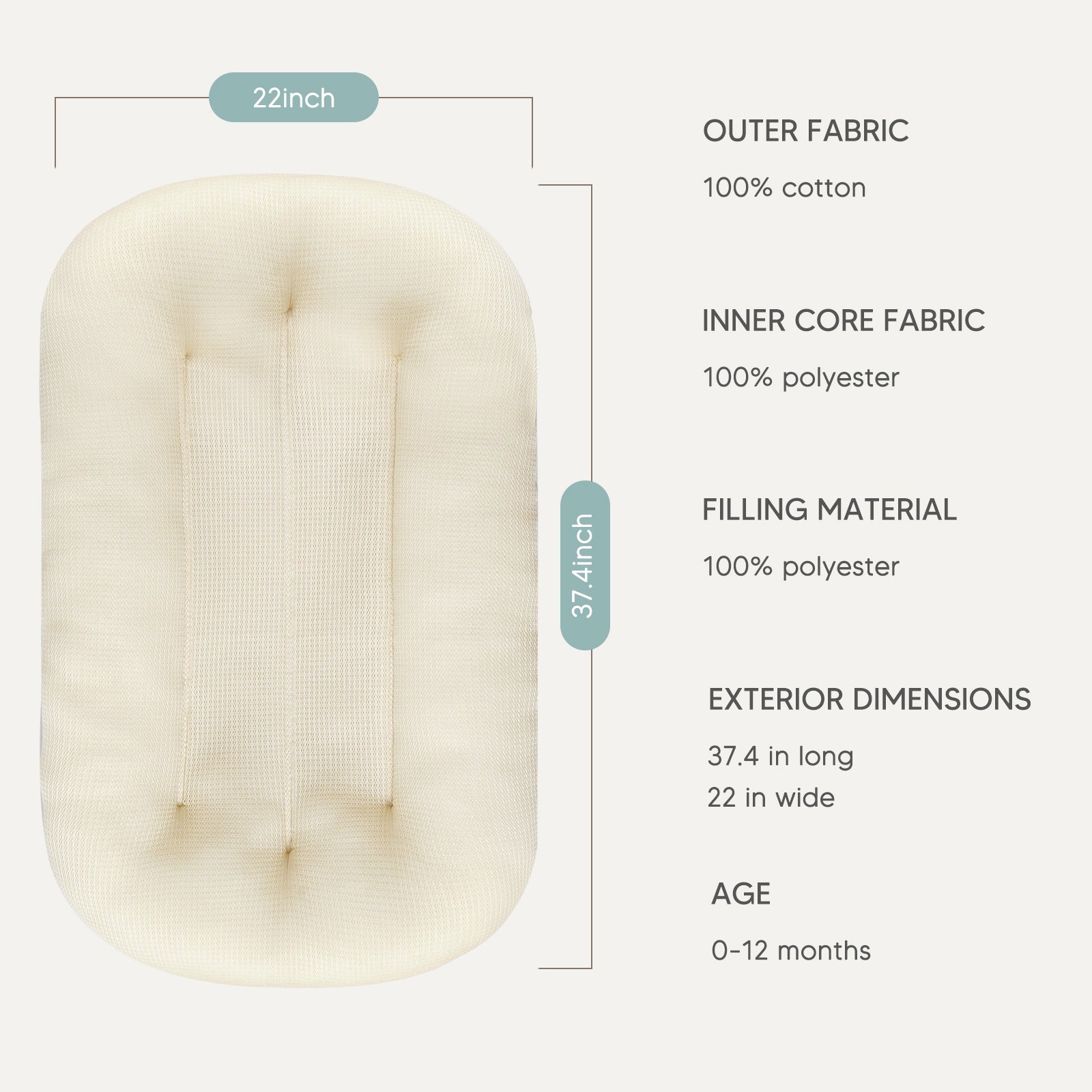Infant Lounger,Cozy Baby Nest,Portable Baby Lounger,Comfortable Infant Sleeper,Multi-Functional Baby Bed