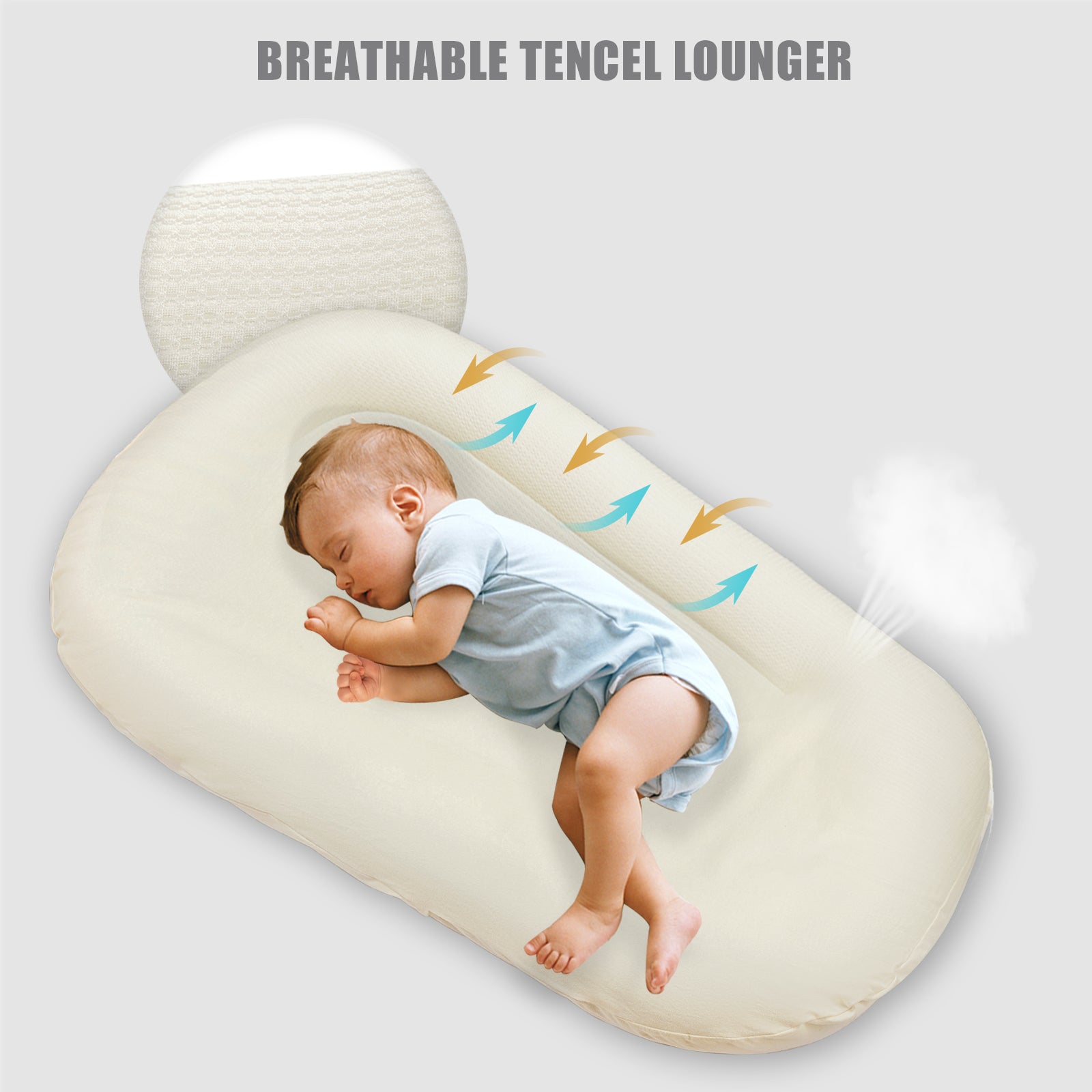 Infant Lounger Snuggle Nest Pillow,Safe Baby Sleep Solution,Cozy Baby Lounger,Nurturing Sleep Space,Comfortable Infant Pillow