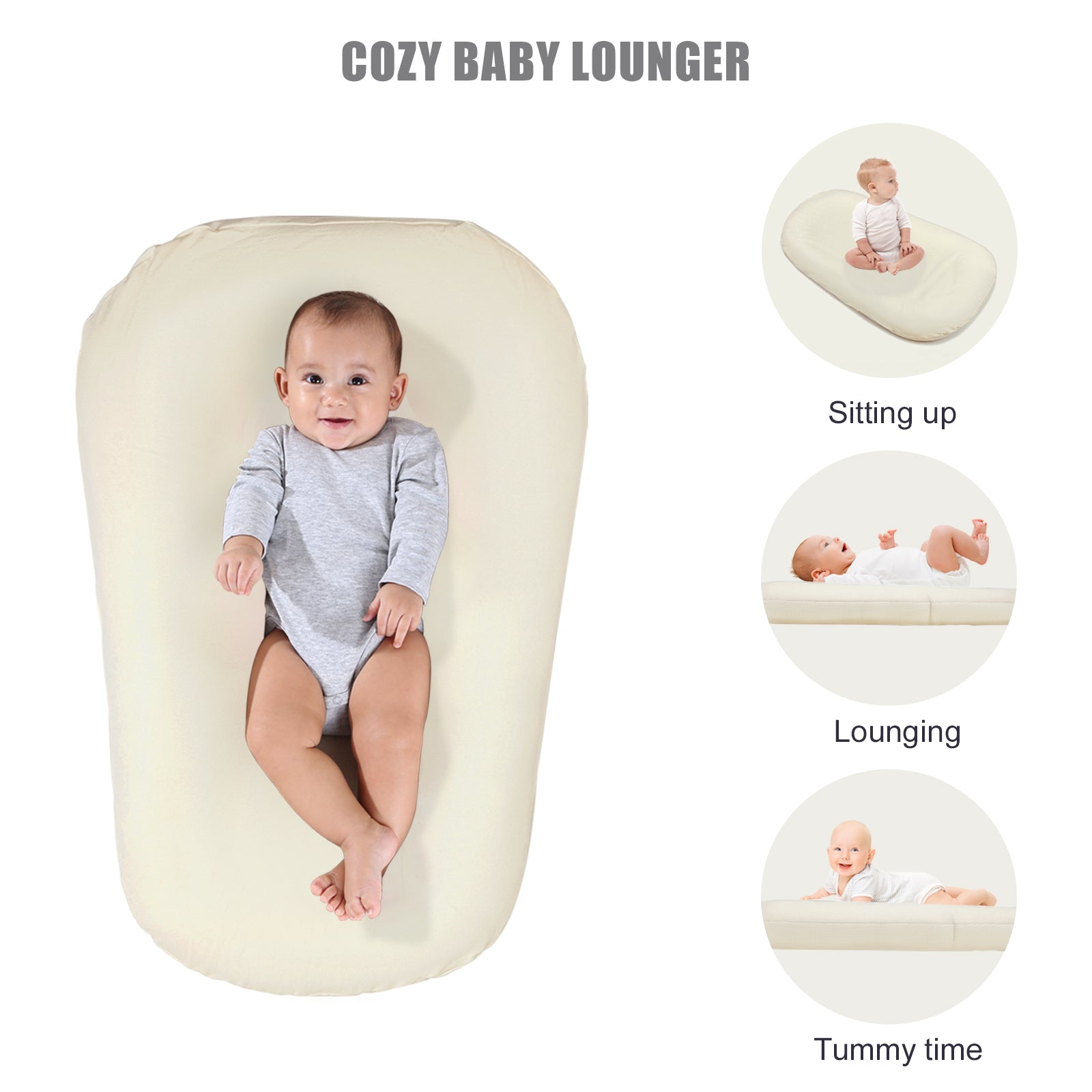 Infant Lounger Snuggle Nest Pillow,Safe Baby Sleep Solution,Cozy Baby Lounger,Nurturing Sleep Space,Comfortable Infant Pillow