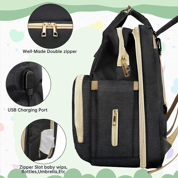 Diaper Bag Essentials,Stylish Baby Diaper Tote,Multi-Compartment Diaper Backpack,Travel-Ready Changing Bag,Durable Diaper Organizer