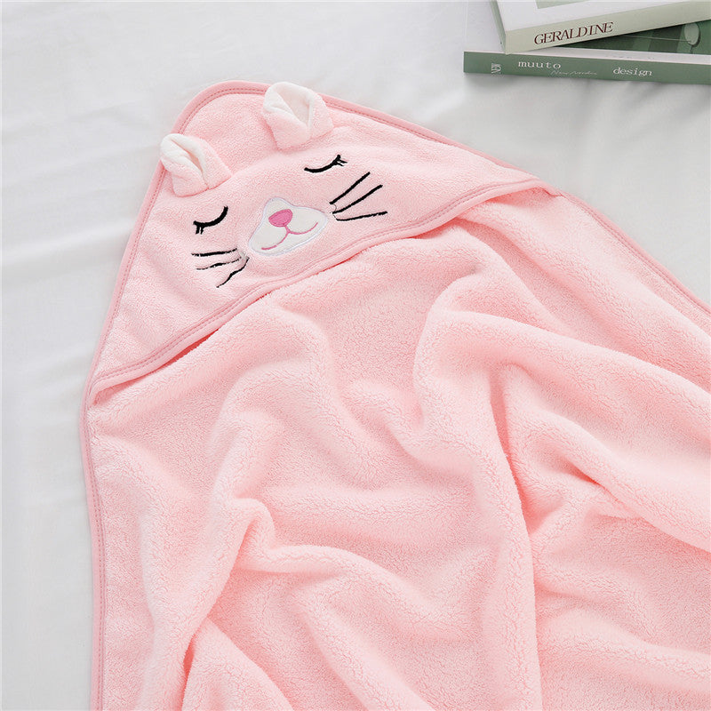 Hooded Swaddling Towel,Baby Hooded Bath Wrap,Infant Swaddle and Dry Towel,Hooded Newborn Bath Blanket,Soft and Absorbent Baby Towel