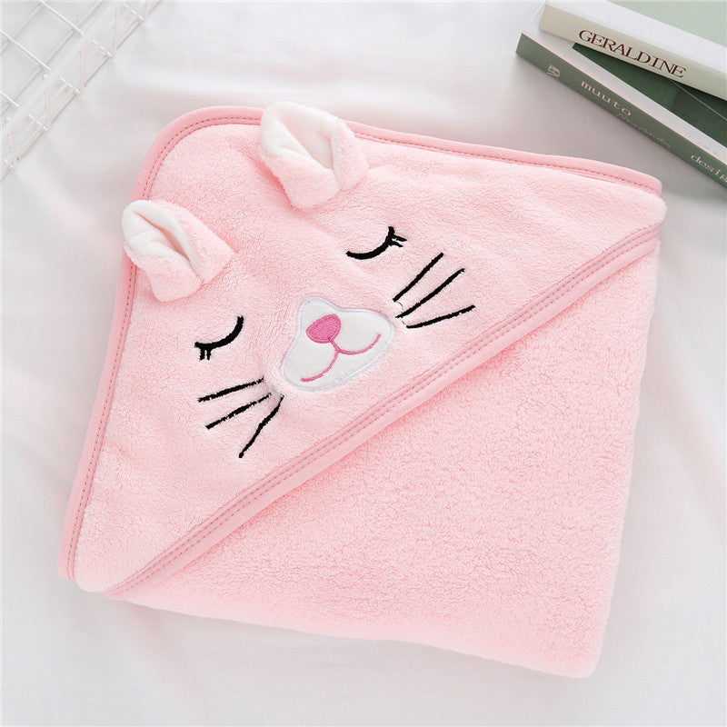 Hooded Swaddling Towel,Baby Hooded Bath Wrap,Infant Swaddle and Dry Towel,Hooded Newborn Bath Blanket,Soft and Absorbent Baby Towel