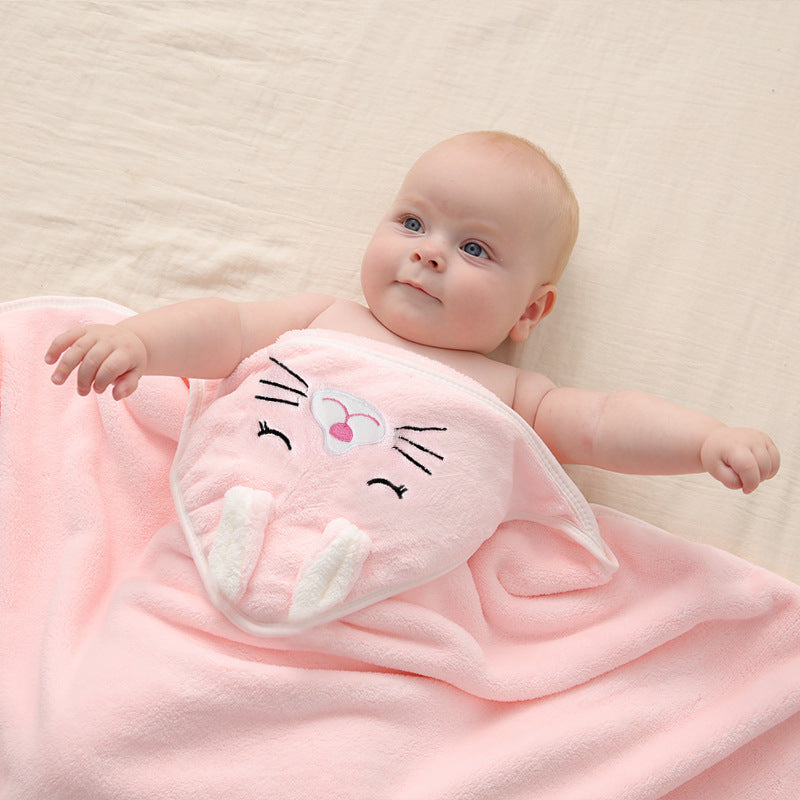 Hooded Swaddling Towel,Baby Hooded Bath Wrap,Infant Swaddle and Dry Towel,Hooded Newborn Bath Blanket,Soft and Absorbent Baby Towel