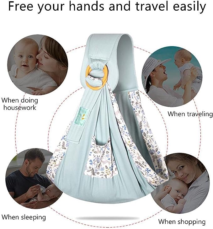 Ring Sling Baby Carrier,Adjustable Infant Ring Sling,Comfortable Babywearing Sling,Versatile Ring Sling Wrap,Stylish and Practical Baby Sling
