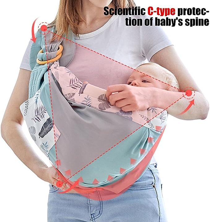 Ring Sling Baby Carrier,Adjustable Infant Ring Sling,Comfortable Babywearing Sling,Versatile Ring Sling Wrap,Stylish and Practical Baby Sling