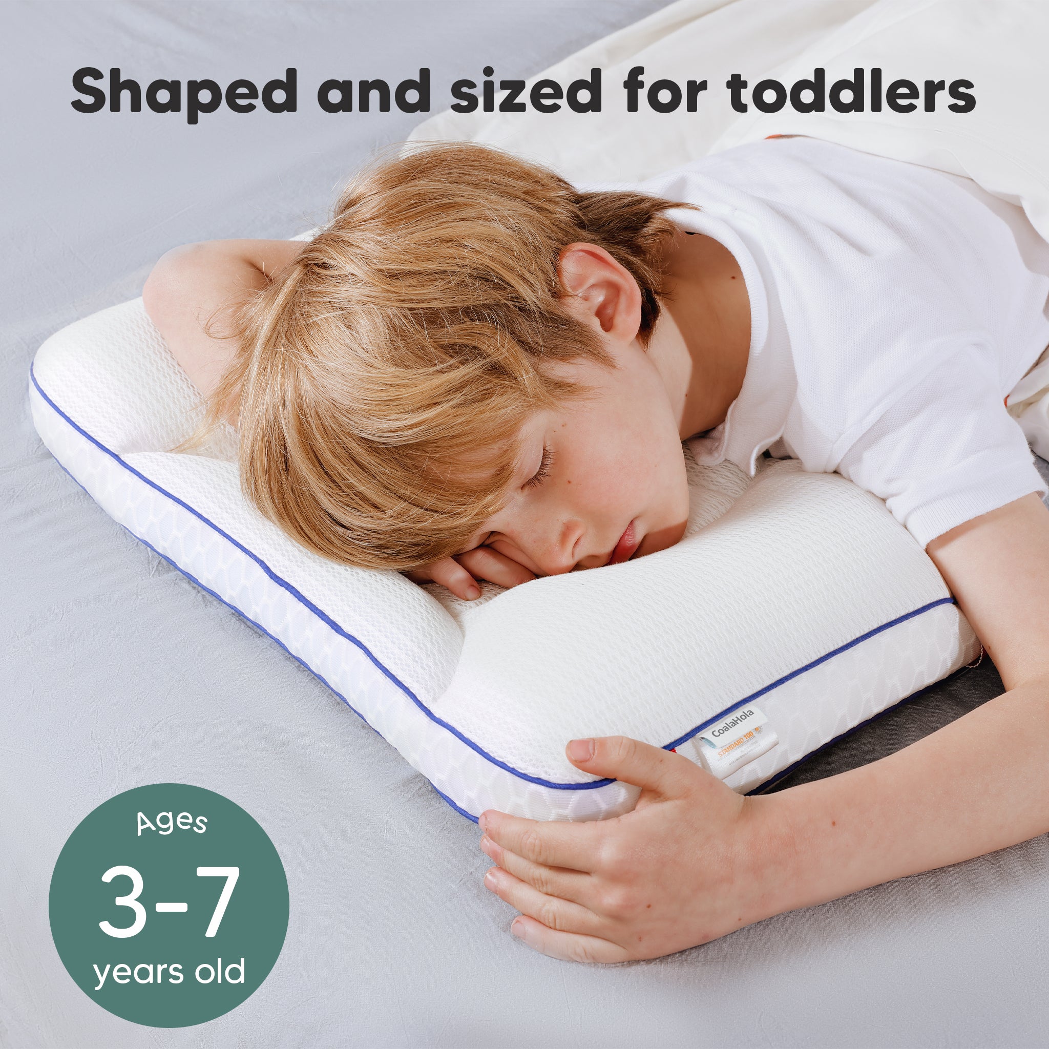 Pillow for Toddlers with Neck Issues,Ergonomic Pillow for Toddler Neck Pain,Toddler Neck Pain Relief Pillow,Hypoallergenic Toddler Neck Pillow,Pediatric Cervical Pillow for Toddlers
