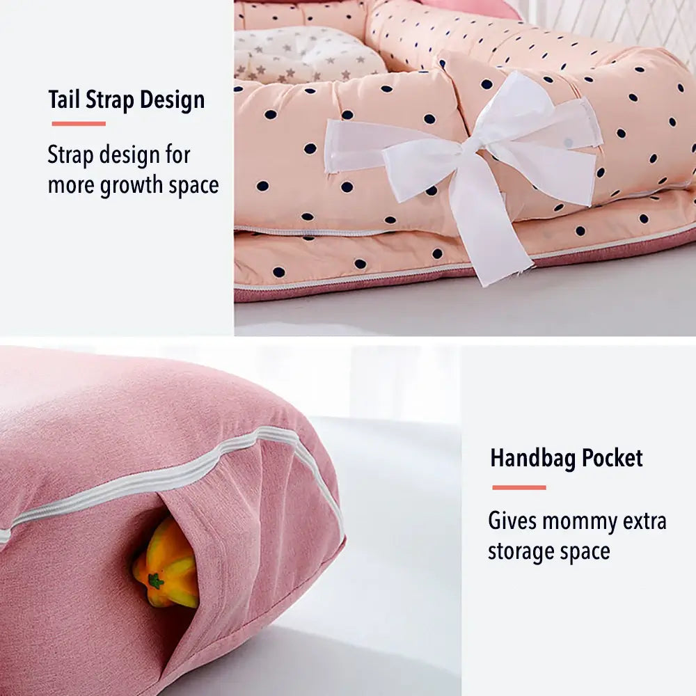 Cotton Portable Folding Crib,Convenient Baby Bed,Comfortable Travel Crib,Lightweight Baby Crib,Versatile Folding Crib