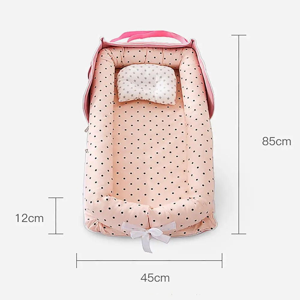 Cotton Portable Folding Crib,Convenient Baby Bed,Comfortable Travel Crib,Lightweight Baby Crib,Versatile Folding Crib