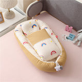 Portable Cotton Crib,Support Pillow and Quilt,Cozy Baby Bed,Convenient Travel Crib,Soft and Breathable