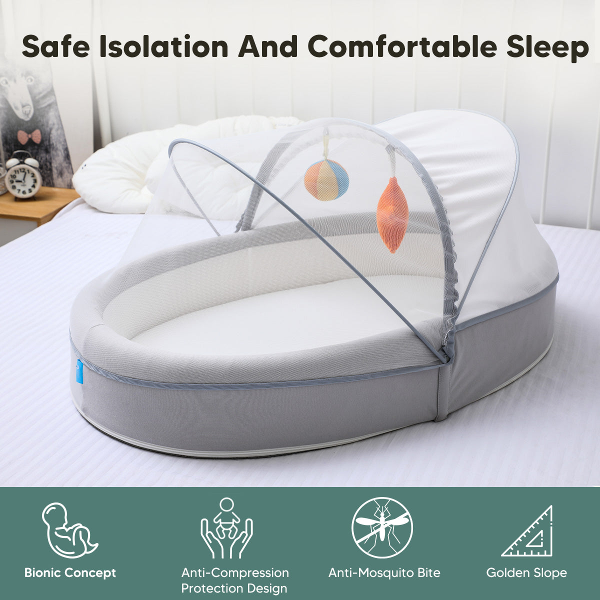 Travel baby soft nest bed, Portable baby nest bed, Baby travel bed, Soft baby nest, Portable infant sleeper