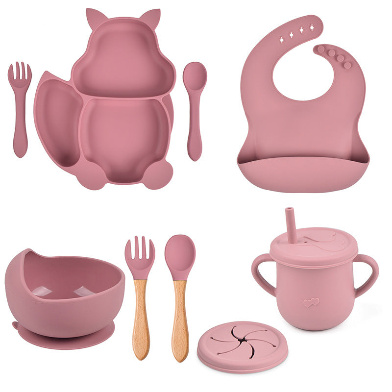 Children's Silicone Complementary Feeding Set, Baby Complementary Feeding Starter Set, Silicone Baby Feeding Set, Toddler Self-Feeding Essentials, BPA-Free Baby Feeding Utensil Set