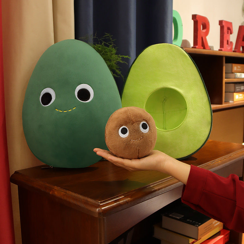 Cuttable Avocado Plush Toy，Interactive Avocado Stuffed Toy，Soft and Sliceable Plush Avocado，Playful Cut-and-Play Avocado，Adorable Plush Food Toy