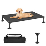 Elevated Dog Bed, Portable Raised Pet Cot, Chew Proof Dog Bed Platform with Adjustable Anti-Slip Feet, Large Black