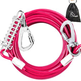 Furggis Tie Out Cable for Dogs Outside,20 FT Chew Proof Dog Runner for Yard, Dog Tie Out Cable for Dogs Up to 125lbs - Ice Blue