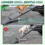 Furggis 67" Foldable Dog Ramps Large Dogs, Dog Car Ramp with Non-Slip Rug Surface, Pet Ramp Stairs Portable,Dog Steps for Medium & Large Dogs Up to 220 LBS Get Into a Car, SUV & Truck