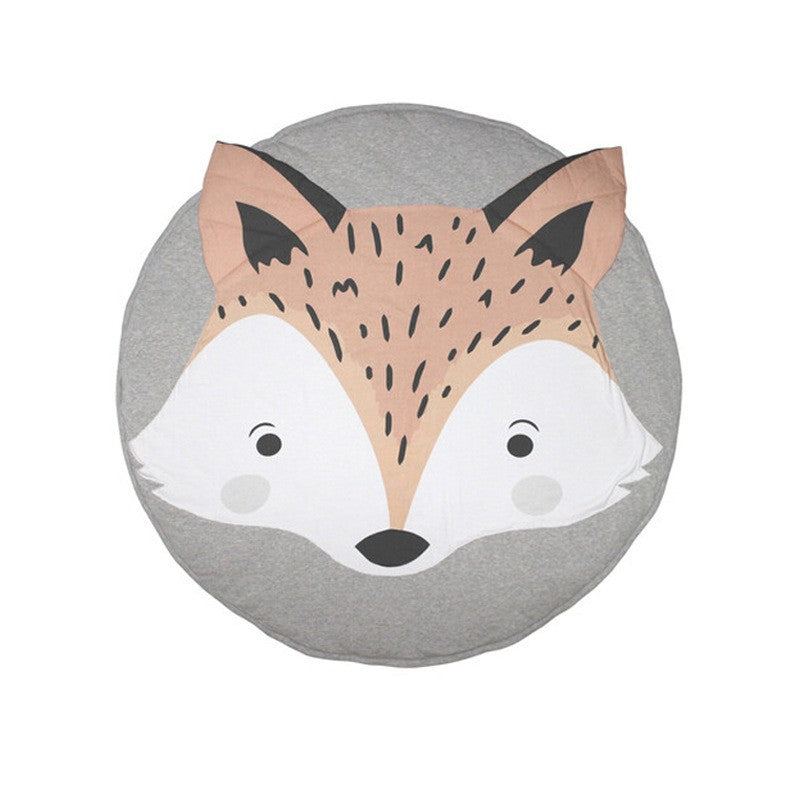 Baby Crawling Mat，Fox Design，Soft and Stimulating，Motor Skills Development，Adorable Play Surface